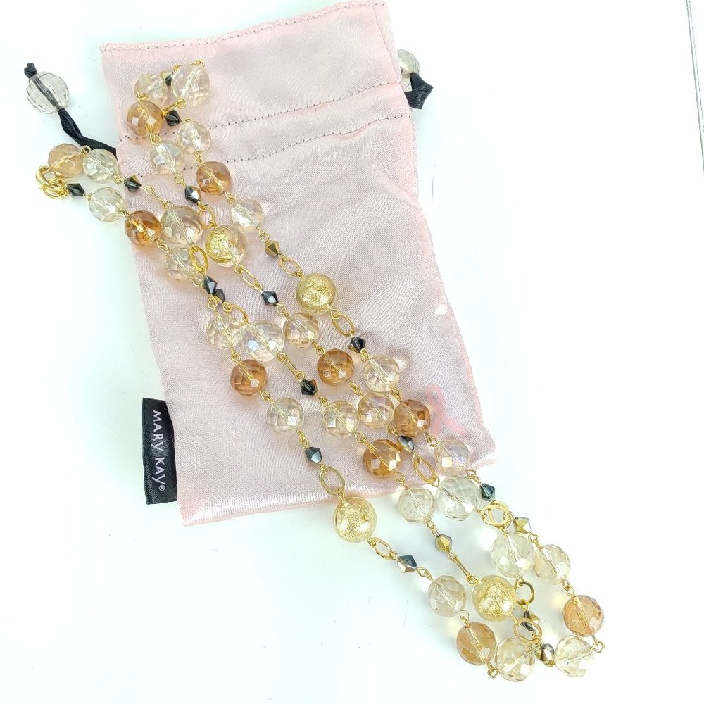 Mary Kay Holiday Wishes Necklace 20" Host Reward Beaded Special Edition w/Pouch